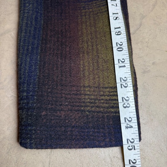Pendleton Plaid Wool Blend Button Front Jacket Oversized L G Green Brown Navy - Picture 10 of 10